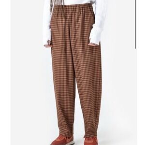 Barena Venezia Plaid Wool Blend Pull On Trousers Pants - 46 / Large